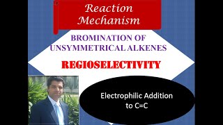 Bromination of unsymmetrical alkenes  Regioselectivity  Electrophilic addition to alkenes [upl. by Belford]