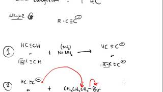 CHM 251 Alkynes Part 16 Chain Elongation Using Acetylide Ions from Alkynes amp Alkyl Halides [upl. by Larson]