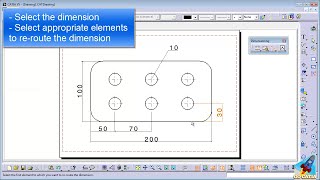 CATIA DRAFTING  Reroute Dimension [upl. by Steffen]