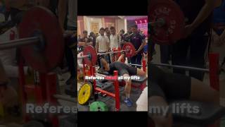 Bw60kgs 😇 shortvideo shorts benchpress powerliftingindia powerlifting competition states [upl. by Barbey]