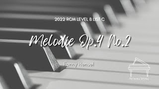 Fanny Hensel  Melodie Op4 No2 2022 RCM Celebration Series Piano Repertoire Level 8 List C [upl. by Arrec]