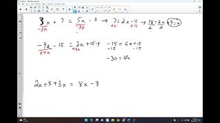 Alg 1 Variables on Both Sides Review [upl. by Arianna]