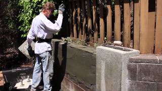 Stucco over block retaining walls [upl. by Llednek]