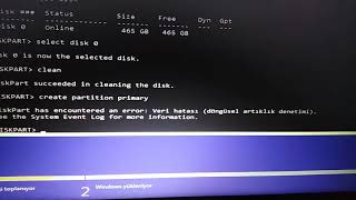 DiskPart has encountered an error Veri hatası döngüsel artıklık denetimi [upl. by Torras]