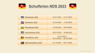 Schulferien NDS 2023 [upl. by Horodko301]