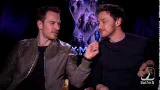 Michael Fassbender and James McAvoy Interview XMen Days of Future Past [upl. by Evreh]