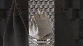 Hermes HAC 40 Craie  Gris Clair Feutre Birkin Bag Palladium • MIGHTYCHIC • [upl. by Ardni]