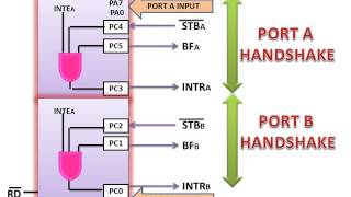 8255 Mode 1 Input Handshake [upl. by Yhtomot]