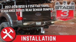 20172018 F250 amp F350 Fab Fours Vengeance Series Rear Sensor Bumper Install [upl. by Speroni500]