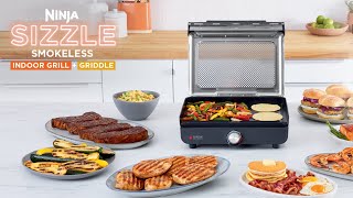 Ninja GR101 Sizzle Smokeless Grill and Griddle The Actual Smokeless Grill [upl. by Aisaim]