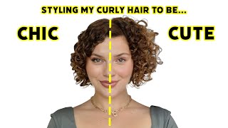 HOW I STYLE MY CURLY BOB FOR VOLUME VS DEFINTION step by step tutorial [upl. by Ingrid]