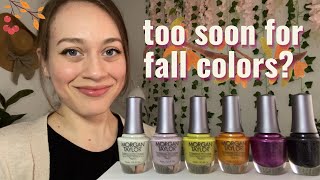 Morgan Taylor Change of Pace 🍂🌳 FALL 2023 Collection Swatches Comparisons  Review [upl. by Culbertson]