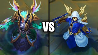 Dragonmancer Kassadin vs Cosmic Reaver Kassadin Skins Comparison League of Legends [upl. by Arret102]