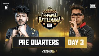 Deepavali BattleMania 2024  HINDI  Pre Quarters D3  BGMI  Ft Godlike RntXspark OG etc [upl. by Dorice]