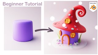 Blender 43  Create an easy Fairy House in Blender  Blender Beginner Tutorial [upl. by Yesdnil]