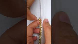 Unique glass pipe border lace hand embroidery tutorial with golden pearl shorts embroidery art [upl. by Alema]