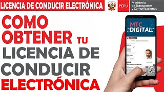 COMO OBTENER TU LICENCIA DE CONDUCIR ELECTRONICA 2022  MTC [upl. by Aiek651]