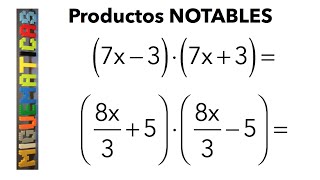 Productos notables Suma por diferencia a  b·a  b [upl. by Aleciram]