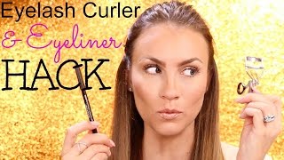 Eyelash Curler amp Eyeliner 1 Step Pinterest Hack Tested  Angela Lanter [upl. by Jayne]