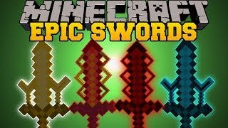 Minecraft EPIC SWORDS ELEMENTAL SWORDS AND UPGRADES Cyan Warrior Swords Mod Showcase [upl. by Kosak]