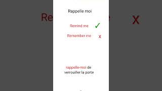 Vocabulaire français Anglais remember me ou remind me french english englishspeaking [upl. by Sperry648]