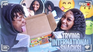 TRYING OUT INTERNATIONAL SNACKS FROM TRYTREATS🤤🍮 ft ​⁠MY EX [upl. by Ttezil]