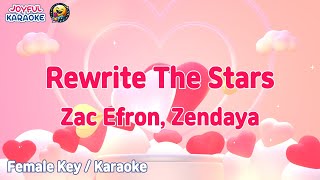 Rewrite The Stars  Zac Efron Zendaya 여자키  Joyful Karaoke [upl. by Reg366]