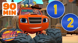 90 MINUTES of Blaze Using STEM to Count 🔢  Blaze and the Monster Machines [upl. by Irahk]