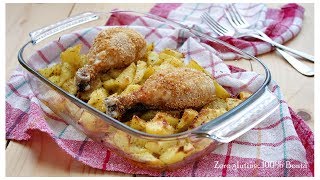 Fusi di pollo al forno con patate  croccanti e gustosi [upl. by Eduam418]