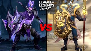 Pantheon Lunar Guardian VS Ashen Conqueror Pantheon Skin Comparison Wildrift [upl. by Raimund]