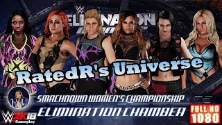 Gameplay WWE 2K18 SmackDown Womens Championship  Elimination Chamber Match [upl. by Kelwunn]