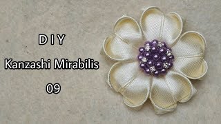 DIY ll Mirabilis II Tutorial Bros Kanzashi flower II Handmade Hokky Craft Jogjakarta 09 [upl. by Atinihs225]