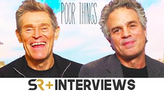 Poor Things Interview Mark Ruffalo amp Willem Dafoe On Collaborating With Emma Stone [upl. by Alyt72]