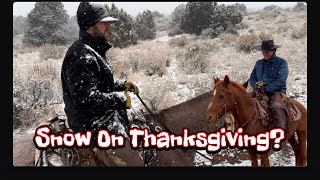 Moving The Heifers To Texas Flat First Snow Of The Year [upl. by Meil339]