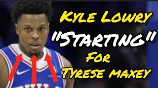 Kyle Lowry quotSTARTINGquot for Tyrese Maxey  SIXERS VS LAKERS 11824 [upl. by Zamir]