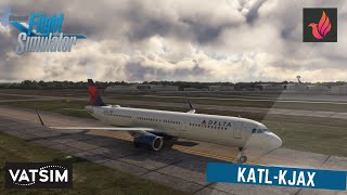 Microsoft Flight Simulator 2020  Atlanta KATL  KJAX Jacksonville  Fenix A321 Sharklets [upl. by Salguod]