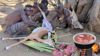 Hadzabe tribe hunting Antelope and Cooking lunch [upl. by Oinotnaesoj]