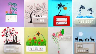 50 Switch board painting and sticker ideas  best switchboard sticker painting photo tips [upl. by Aihtak]