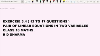 Ex 34 Part 2 Class 10 Maths RD Sharma [upl. by Ettenna]