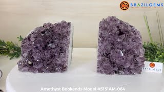 Model  5151AM064 Amethyst Bookends by BrazilGemscom 🏷 FOR SALE🛍🛒Shop Now [upl. by Wiener4]