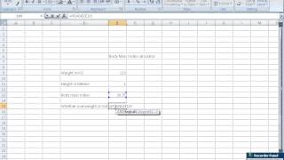 Calculate Body Mass Index BMI in Excel [upl. by Derrej157]