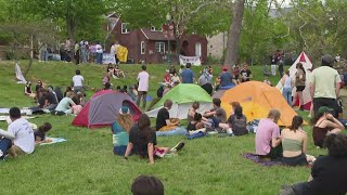 Police and protestors clash at IUs Dunn Meadow [upl. by Alekehs]