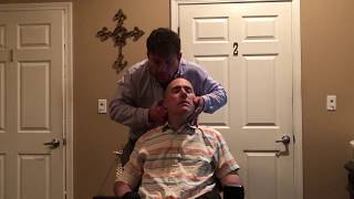 Chiropractic adjustment on C4C6 Quadriplegic – coccyxtailbone back and neck adjustment [upl. by Goldy508]