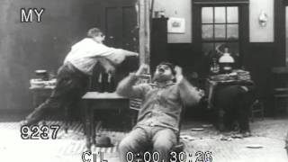 1916 Vintage Silent Pie Fight with Charlie Chaplin [upl. by Esilegna392]