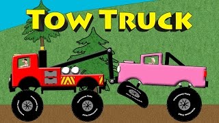 Tow Truck Colors  Monster Truck Towing amp Rescue Colors For Kids [upl. by Nnairet]