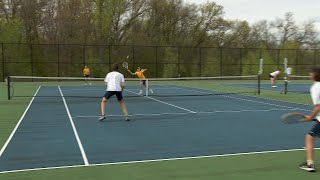 Breck Boys Tennis Rolls Past Providence Academy [upl. by Latimore]