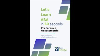 Lets Learn Applied Behavior Analysis in 60 Seconds  Preference Assessments  shorts [upl. by Nuzzi]