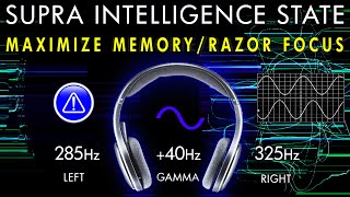 The Supra Intelligence State  Maximize Your Memory  Razor Sharp Focus  Ultra GAMMA Binaural Beat [upl. by Nestor140]