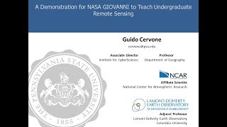 Using Giovanni and R to Analyze Data in an Undergraduate Remote Sensing Class [upl. by Ycniuq]