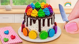 Chocolate Cake Recipe Using COLA FANTA SPRITE  Satisfying Rainbow Cake Decorating [upl. by Alexei]